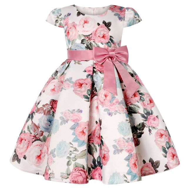 Flower Dresses for Girls with Bow