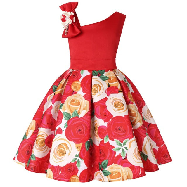 Flower Dresses for Girls with Bow