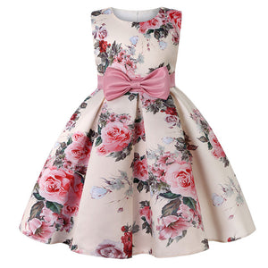 Flower Dresses for Girls with Bow