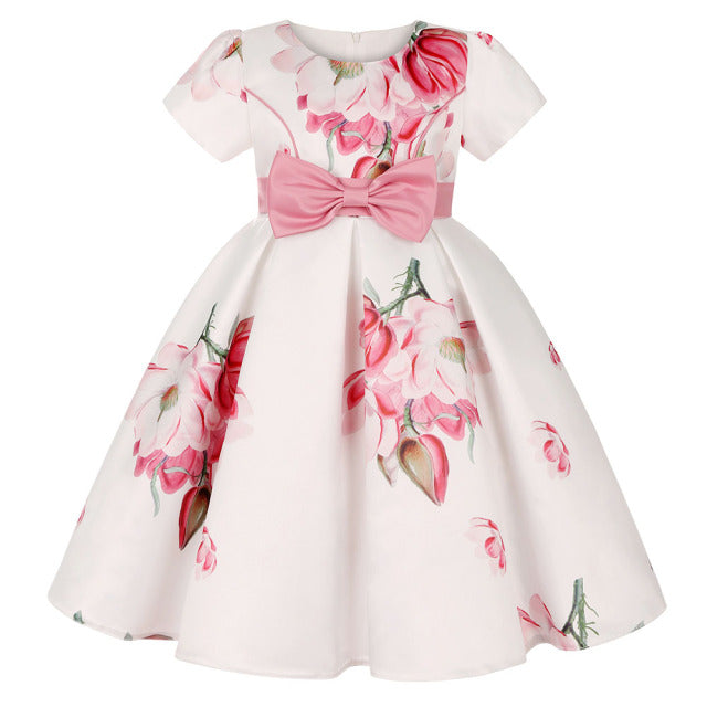 Flower Dresses for Girls with Bow