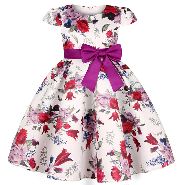 Flower Dresses for Girls with Bow