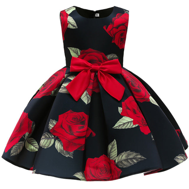 Flower Dresses for Girls with Bow