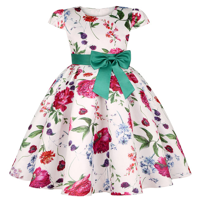 Flower Dresses for Girls with Bow