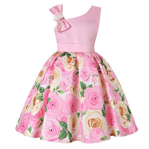 Flower Dresses for Girls with Bow