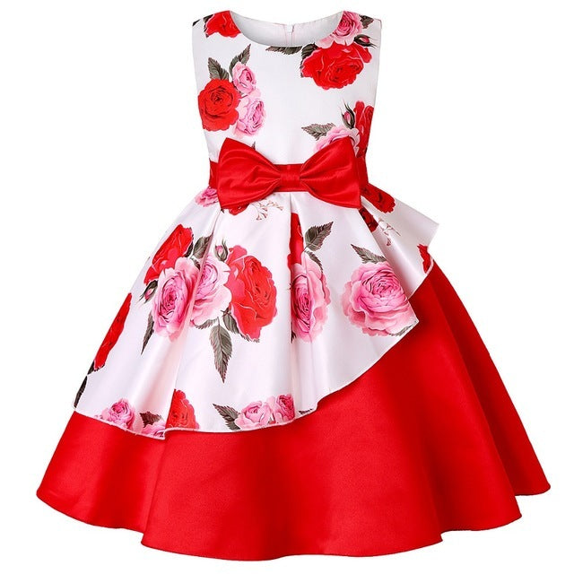 Flower Dresses for Girls with Bow