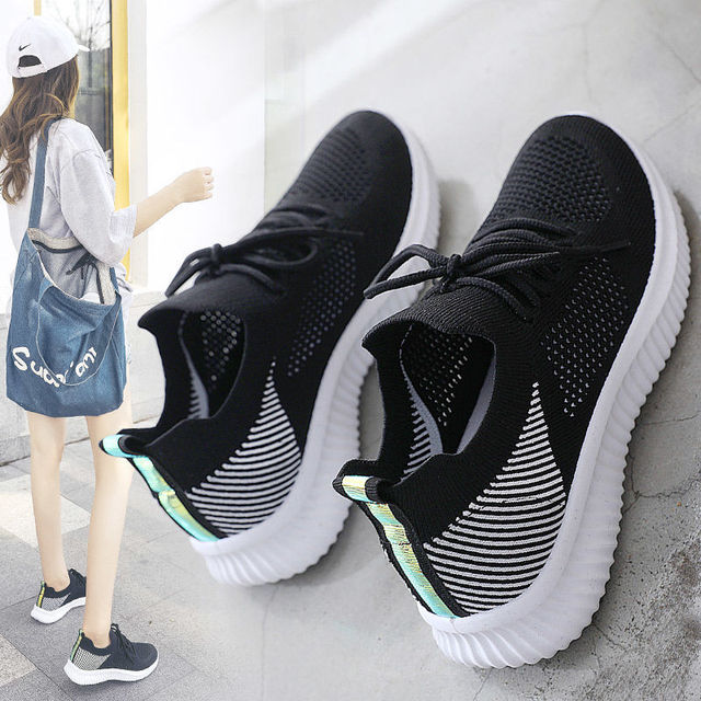 women new breathable white sneakers