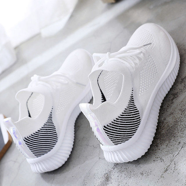 women new breathable white sneakers